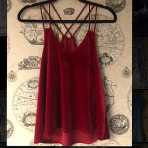 Red Velvet Strappy Tank Top Medium